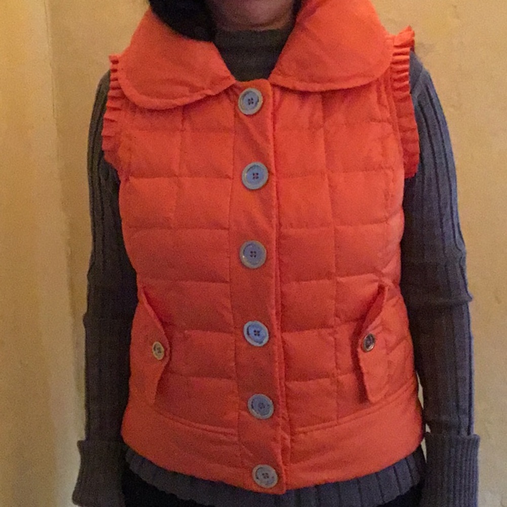 Juicy Couture orange snap up collared vest